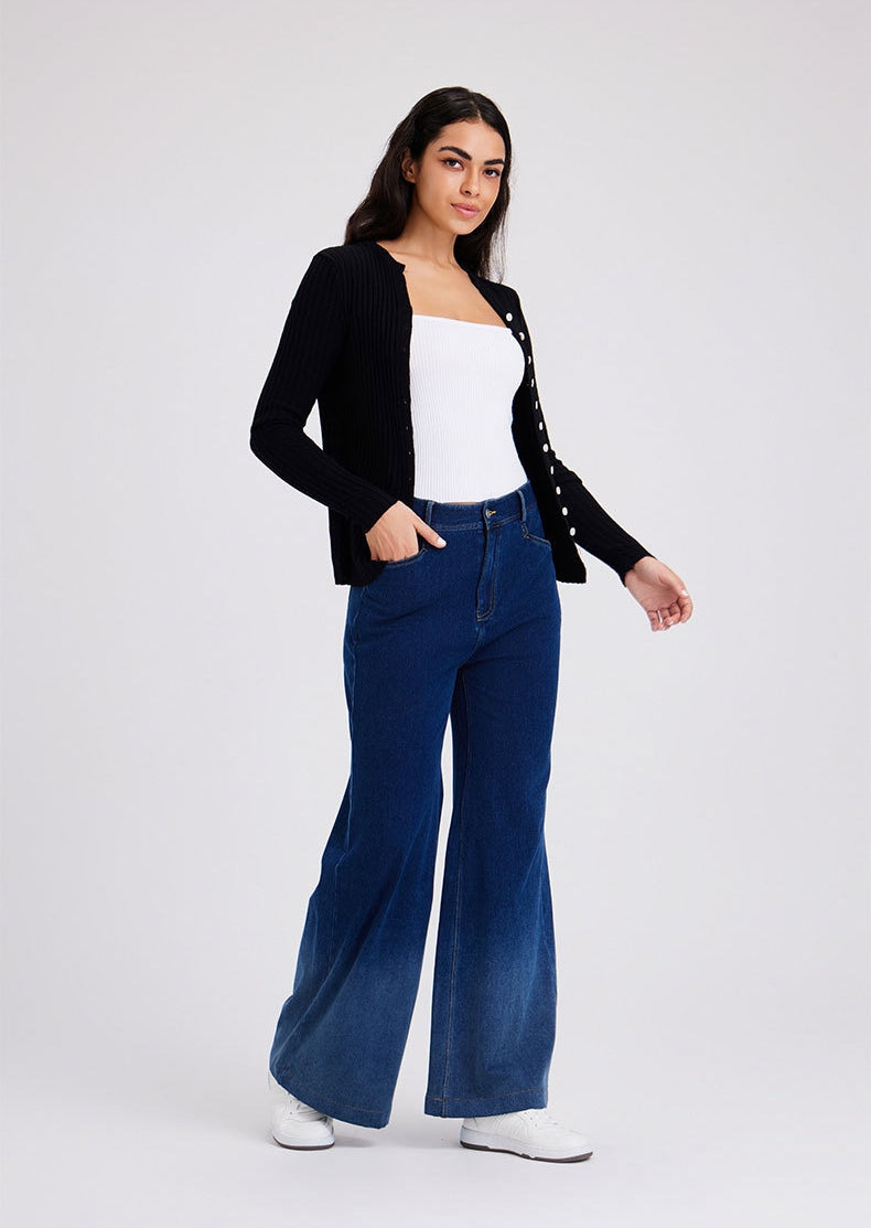 Fluid Form Denim in Dark Blue