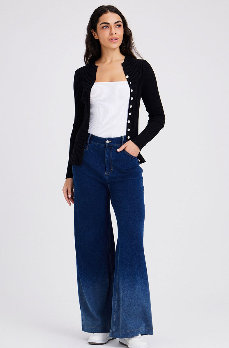 Fluid Form Denim in Dark Blue