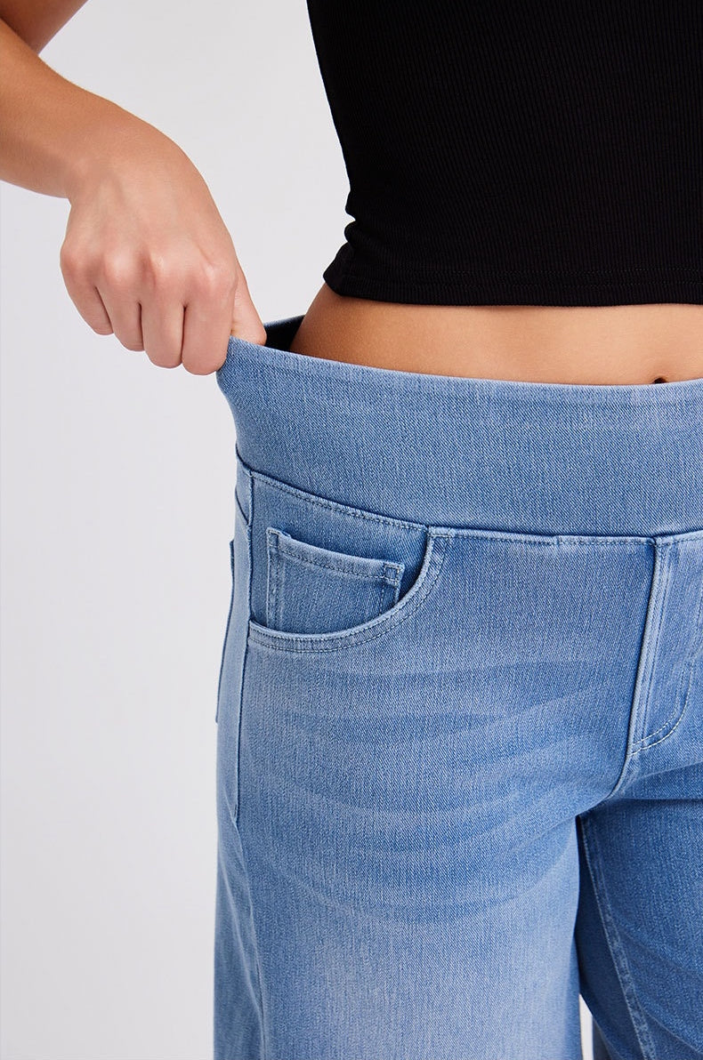FlexForm Whiskered Denim Shorts in Light Blue