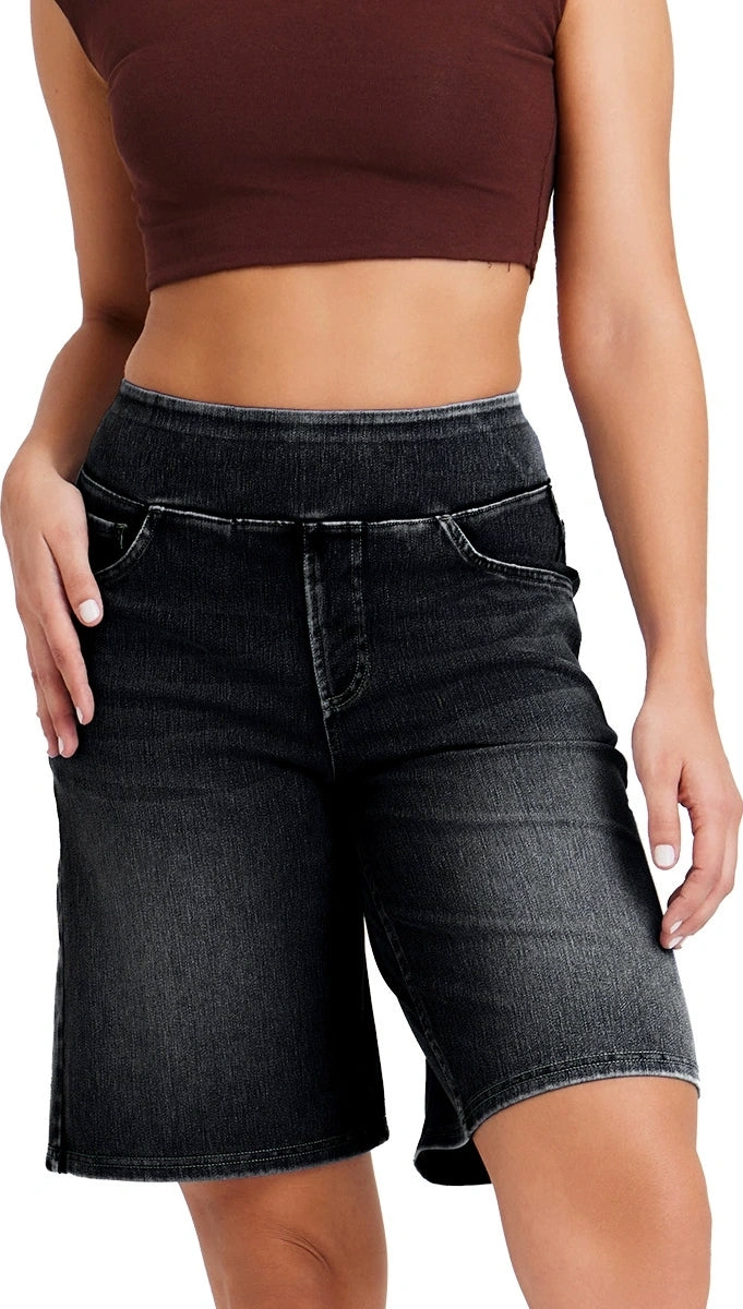 FlexForm Whiskered Denim Shorts in Dark Grey