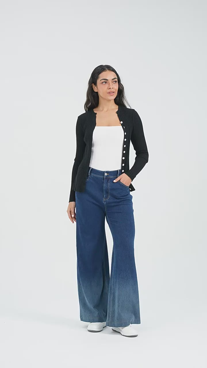 Fluid Form Denim in Dark Blue